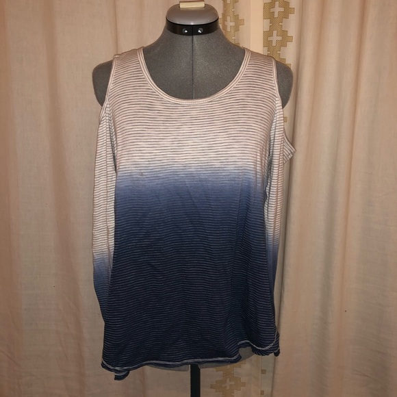 Ombré Cold Shoulder LS - Picture 2 of 6